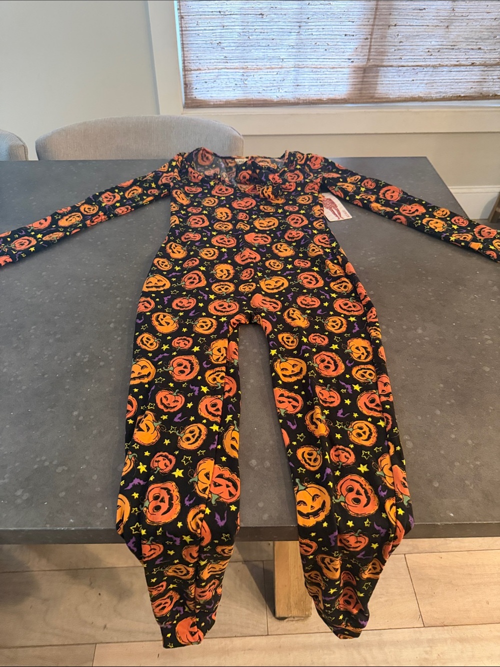 Kids Halloween Pumpkin Jumpsuit Costume - Black & Orange